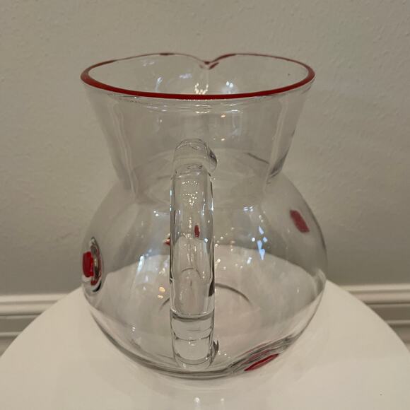 Hearts & Kisses Valentine RED LIPS Glass Pitcher 10in Viral Tik Tok New - Picture 12 of 16